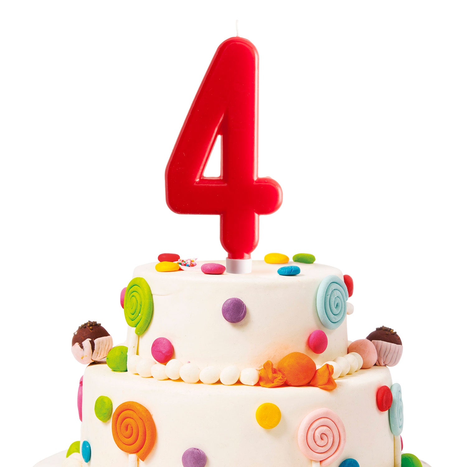 DISPLAY 6 GIANT BIRTHDAY CANDLES Nº4 14CM