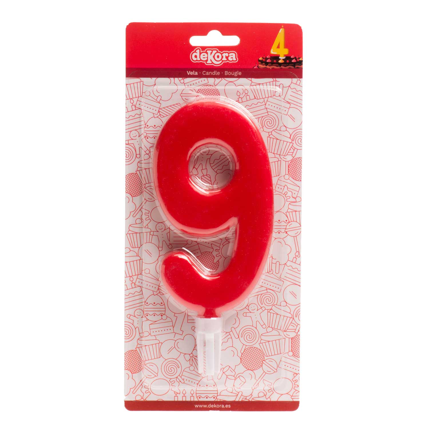 DISPLAY 6 GIANT BIRTHDAY CANDLES Nº9 15CM