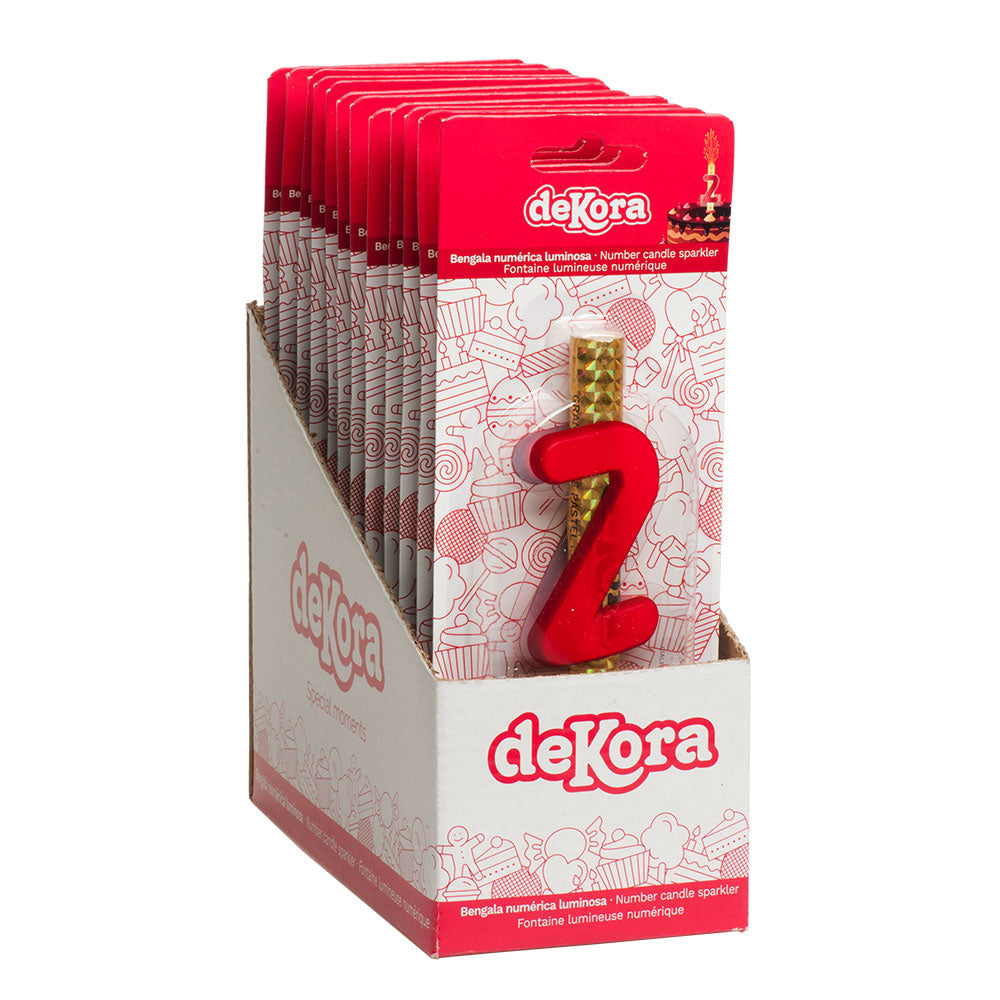 DISPLAY 12 CANDLE SPARKLER NUMBER 2 12 CM