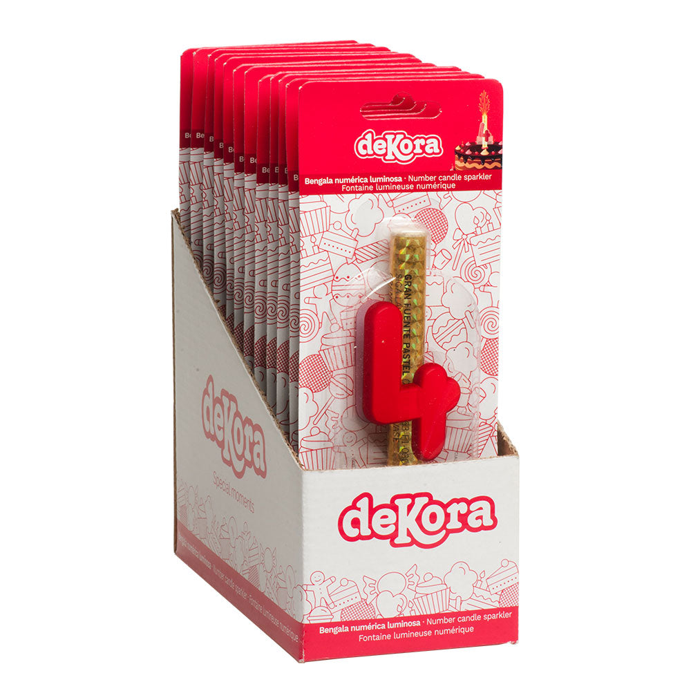 DISPLAY 12 CANDLE SPARKLER NUMBER 4 12 CM