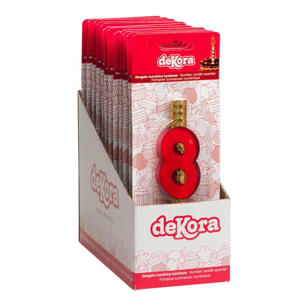 DISPLAY 12 CANDLE SPARKLER NUMBER 8 12 CM