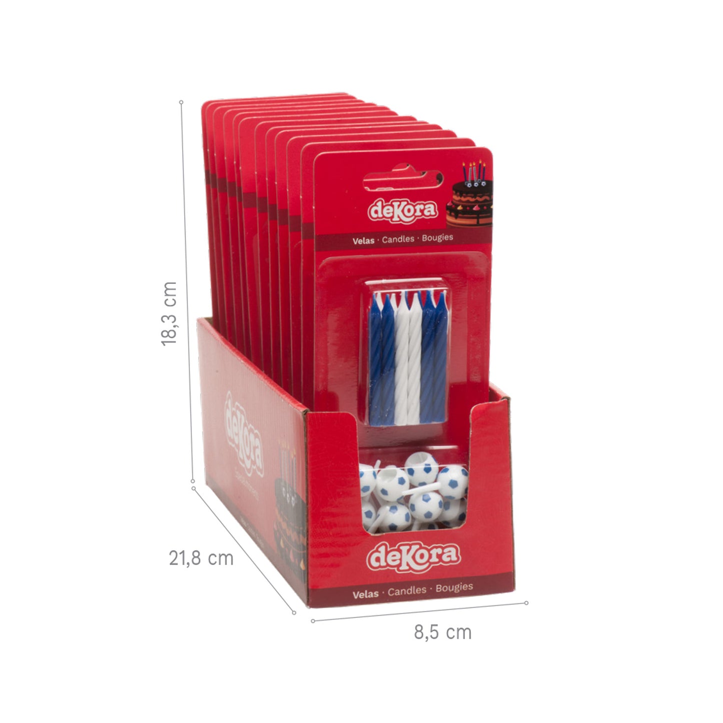 BLISTER 12 VELAS CUMPLEAÑOS FÚTBOL