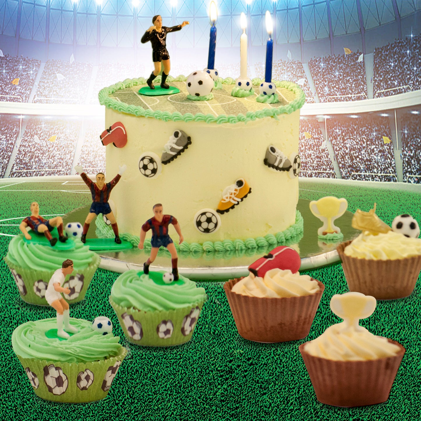 BLISTER 12 VELAS CUMPLEAÑOS FÚTBOL