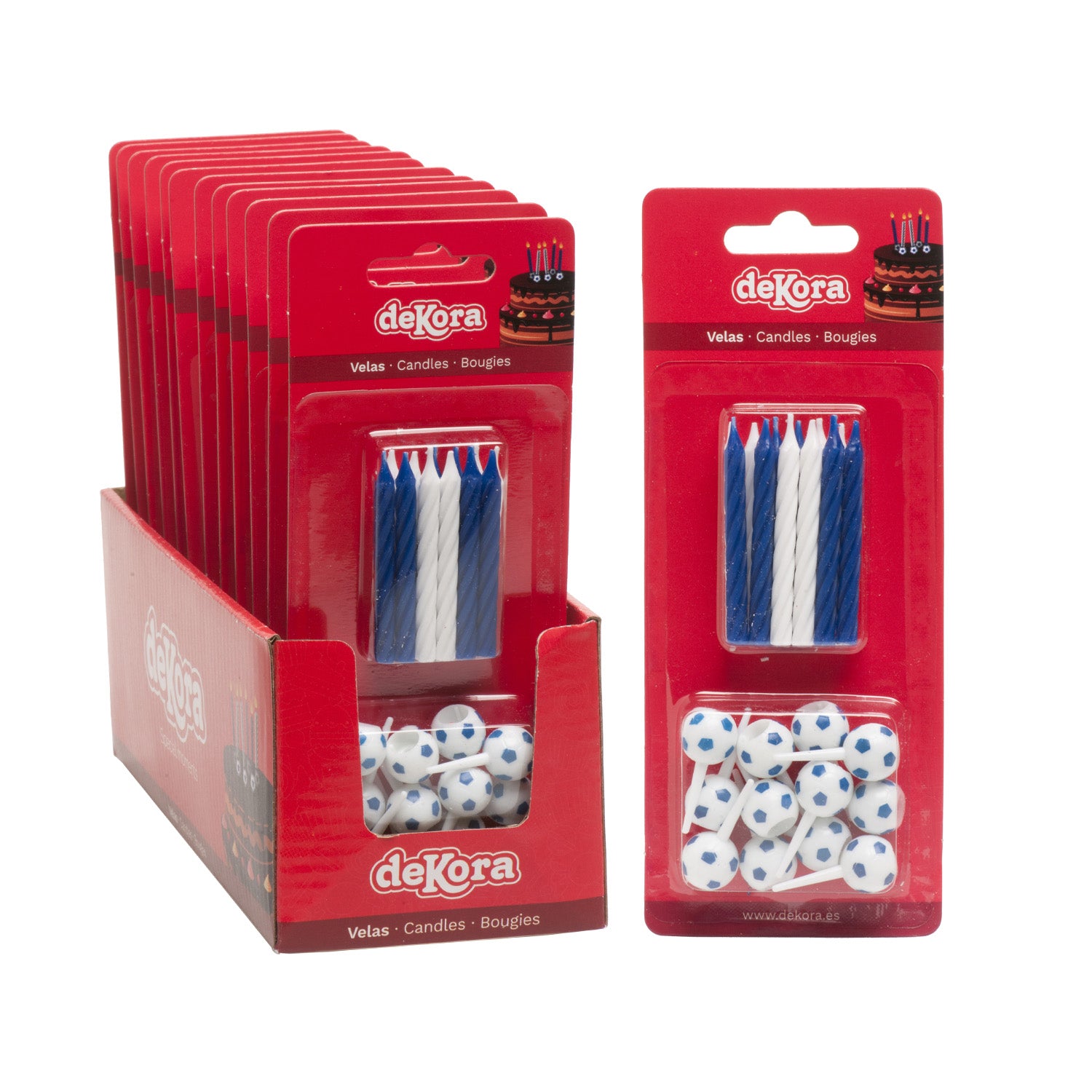 BLISTER 12 VELAS CUMPLEAÑOS FÚTBOL