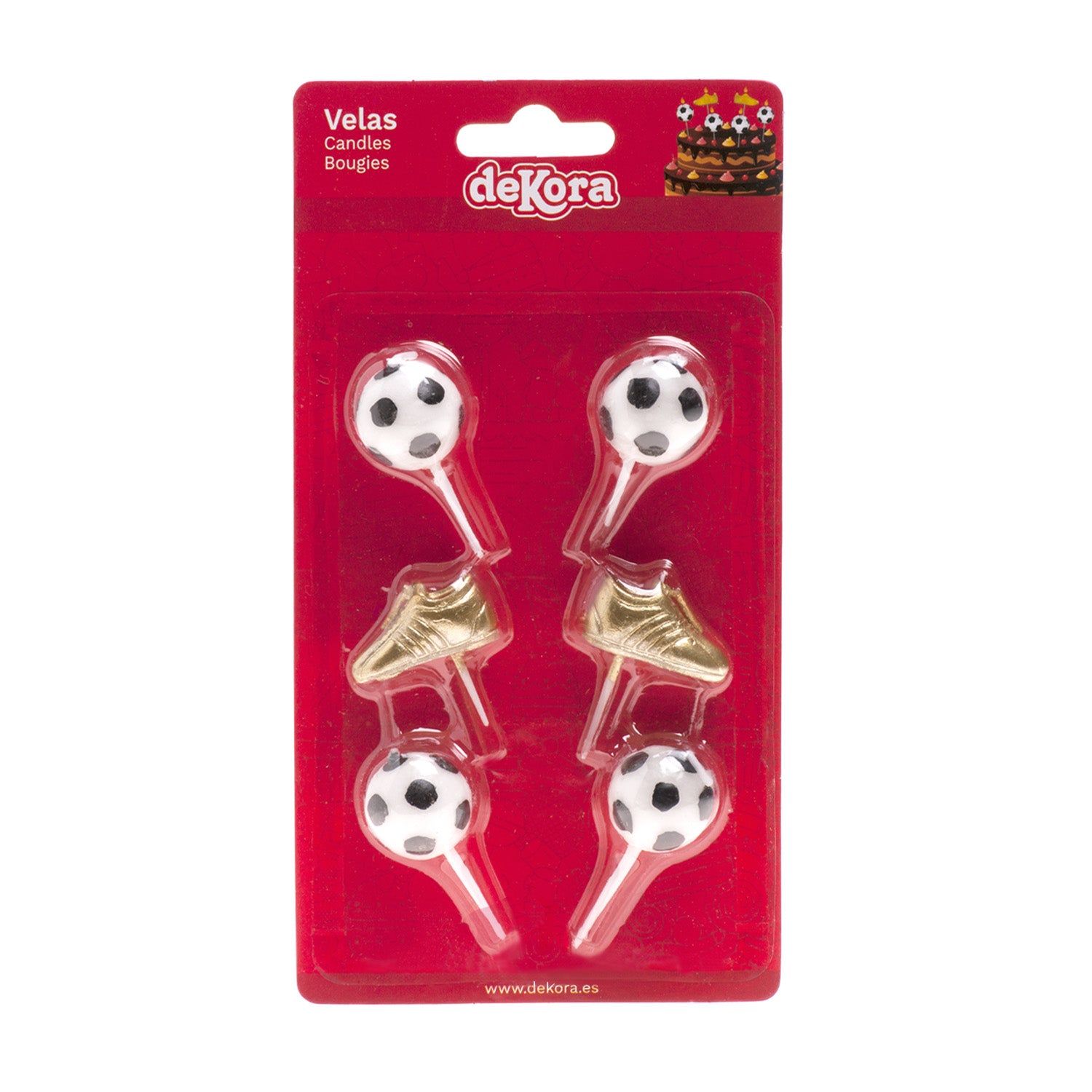 BLISTER VELAS CELEBRACIÓN BALÓN Y BOTA DE FÚTBOL