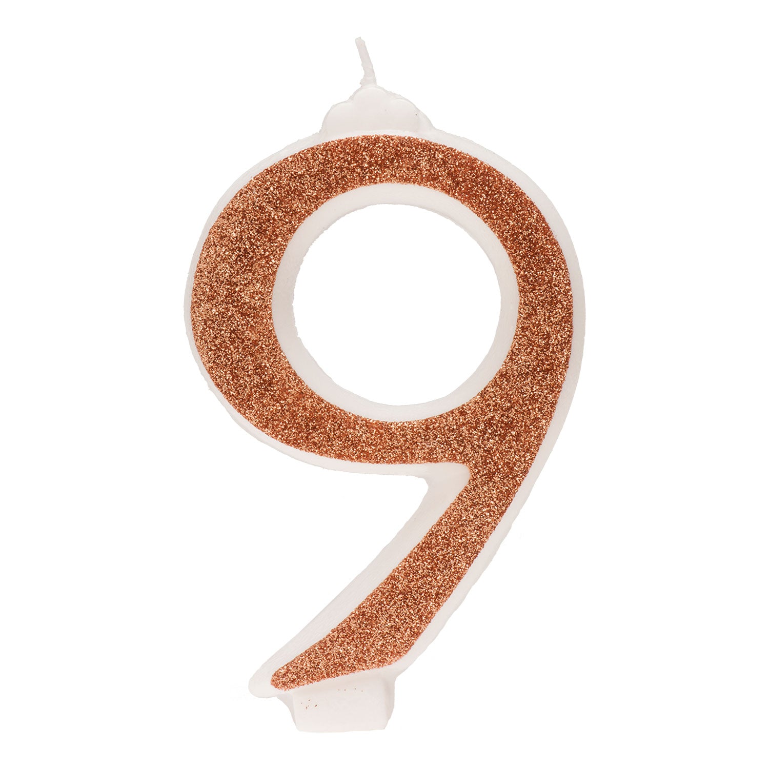 DISPLAY 10 BOUGIES D'ANNIVERSAIRE GRANDE AVEC PAILLETTES OR Nº 9 13 CM