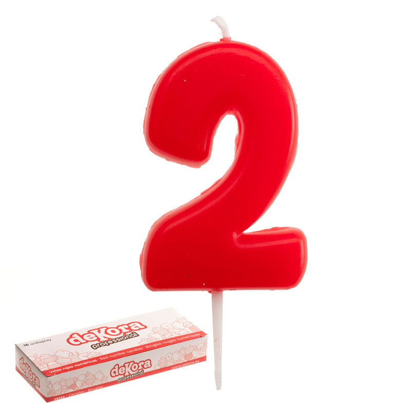 16 BOUGIES ANNIVERSAIRE NUMERO 2 GLOBER 5,5 CM