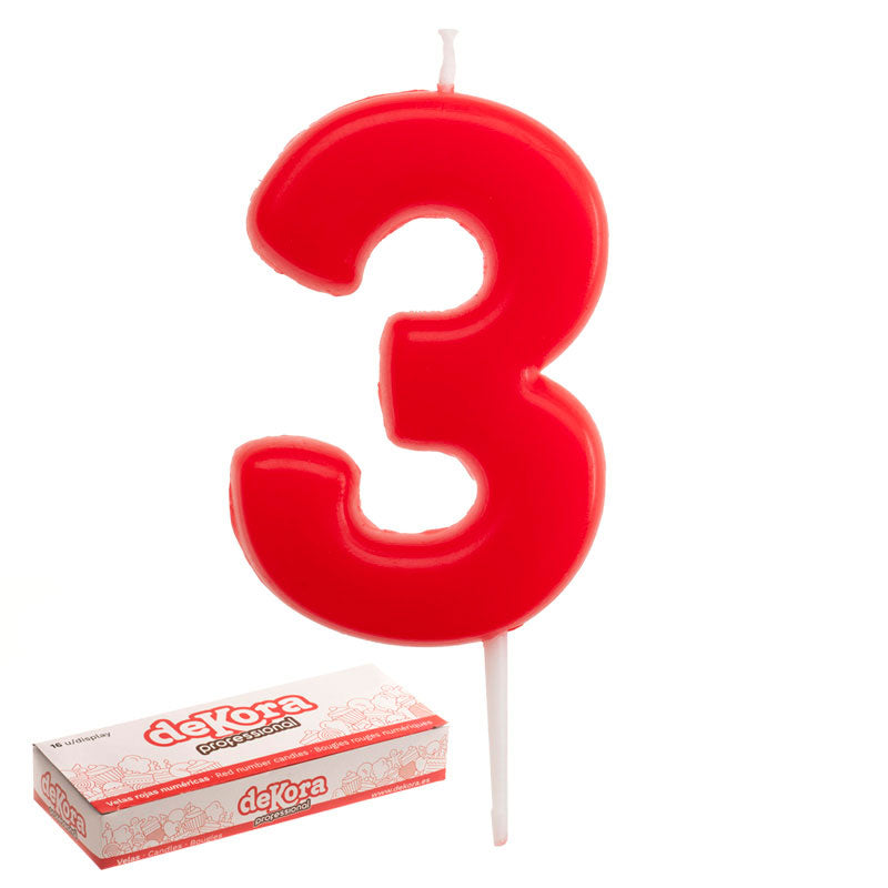 16 CANDELINE NUMERO 3 GLOBE 5CM