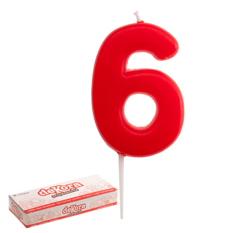 16 VELAS CUMPLEAÑOS NUMERO 6 GLOBER 5,5 CM