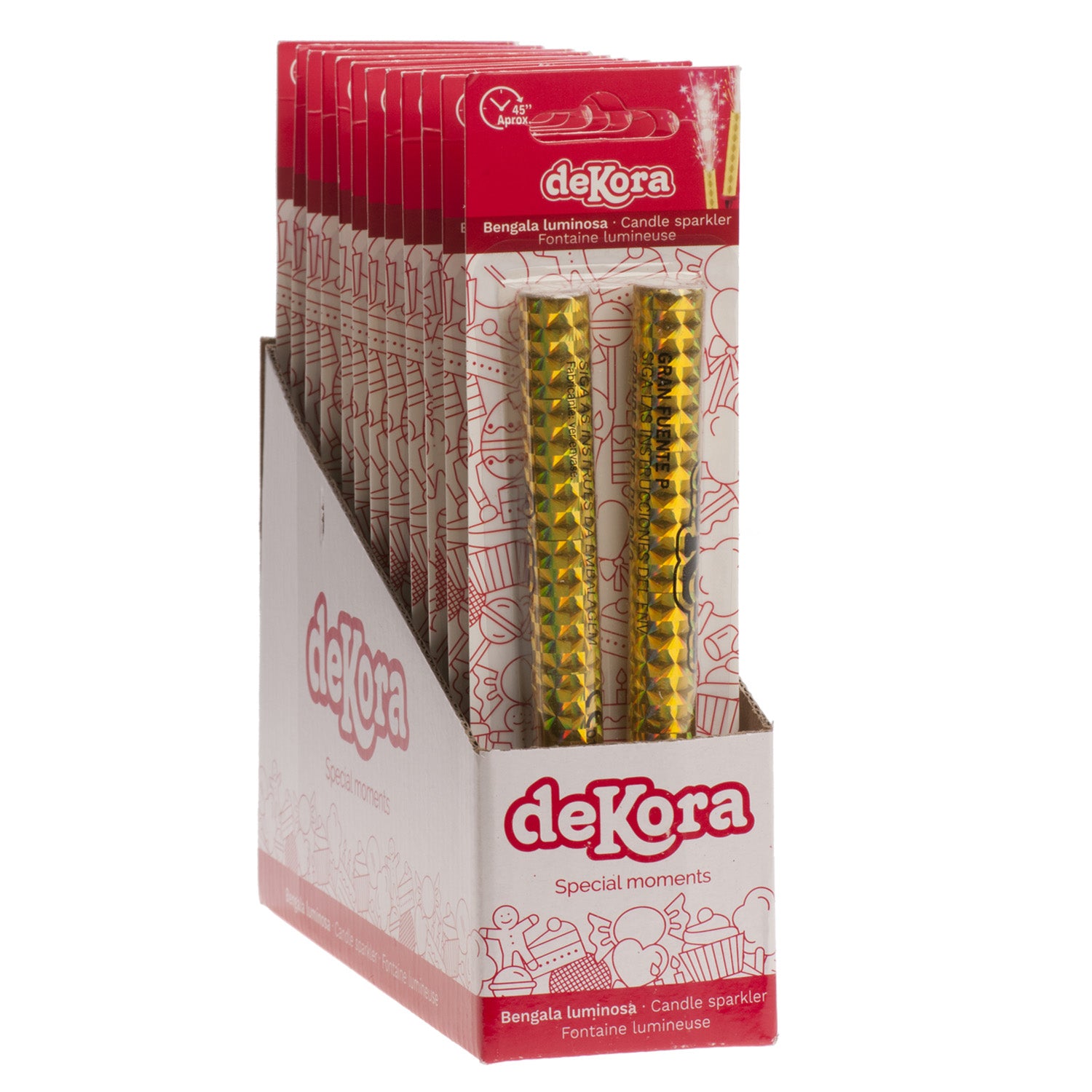 BLISTER 2 BENGALAS DORADAS 12CM