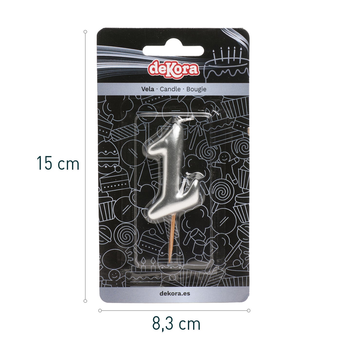 SILVER COMIC BIRTHDAY CANDLE | Nº1