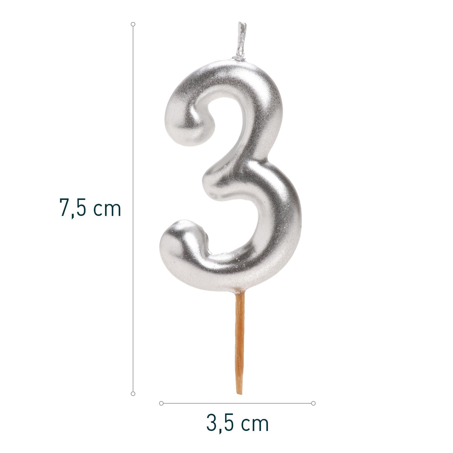 SILVER COMIC BIRTHDAY CANDLE | Nº3