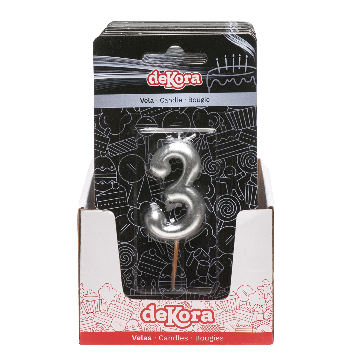 SILVER COMIC BIRTHDAY CANDLE | Nº3