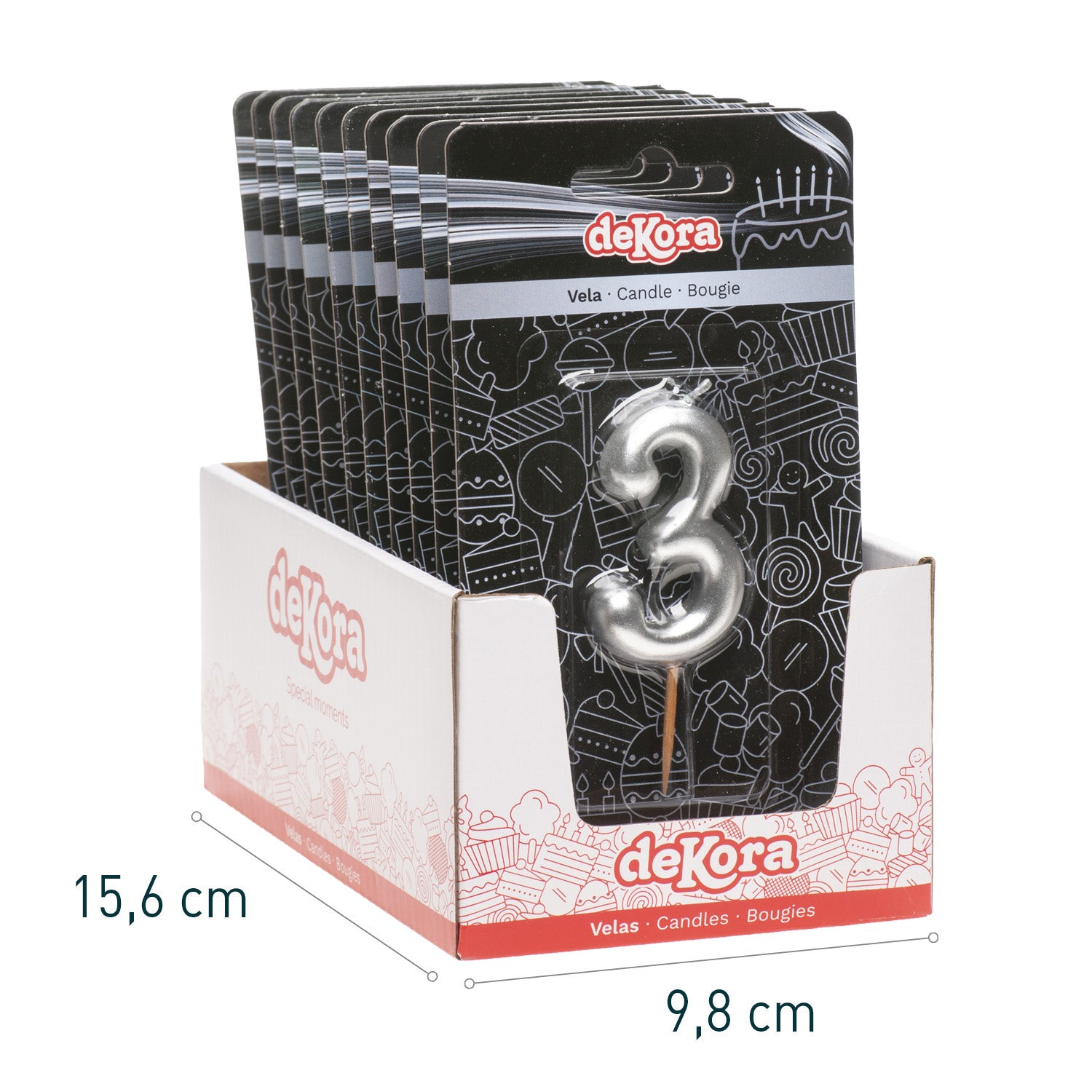 SILVER COMIC BIRTHDAY CANDLE | Nº3