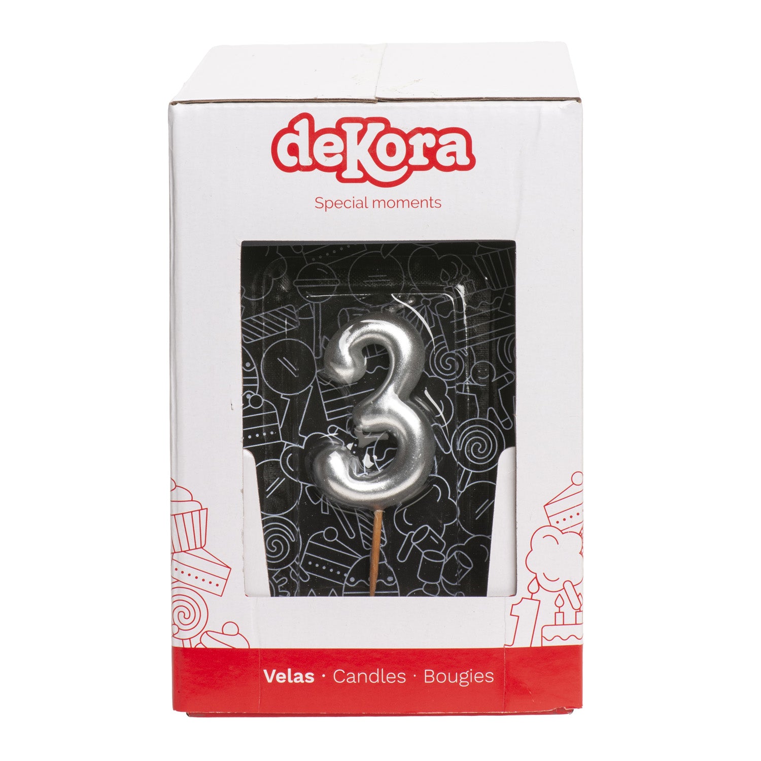 SILVER COMIC BIRTHDAY CANDLE | Nº3