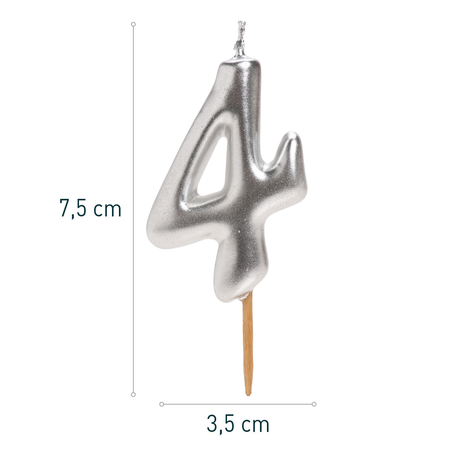 SILVER COMIC BIRTHDAY CANDLE | Nº4