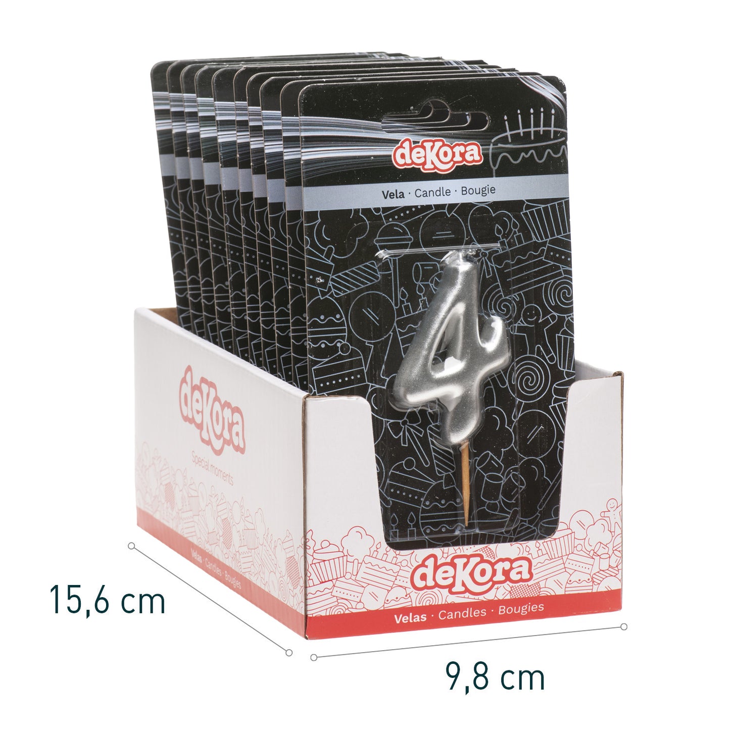 SILVER COMIC BIRTHDAY CANDLE | Nº4