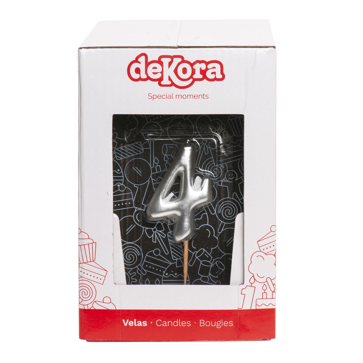 SILVER COMIC BIRTHDAY CANDLE | Nº4