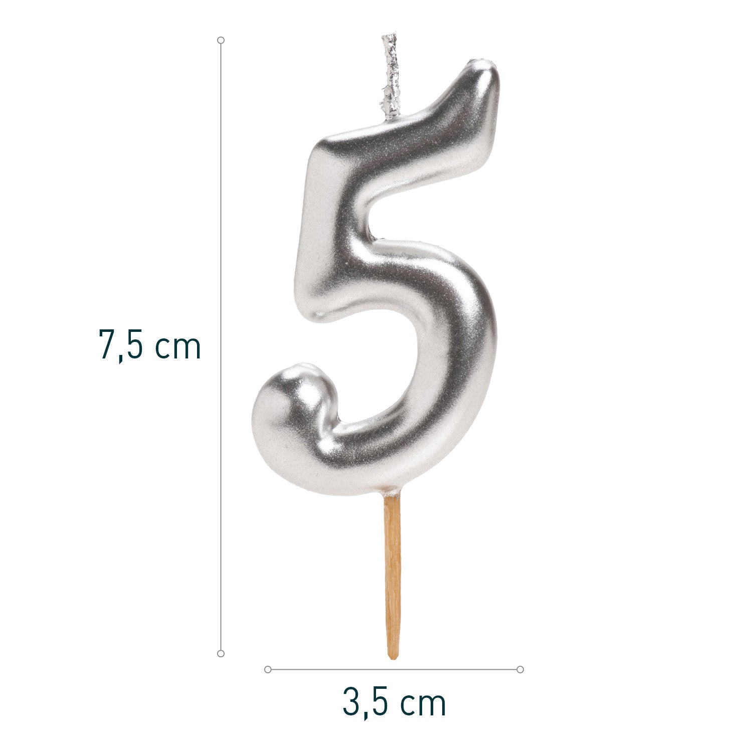 SILVER COMIC BIRTHDAY CANDLE | Nº5