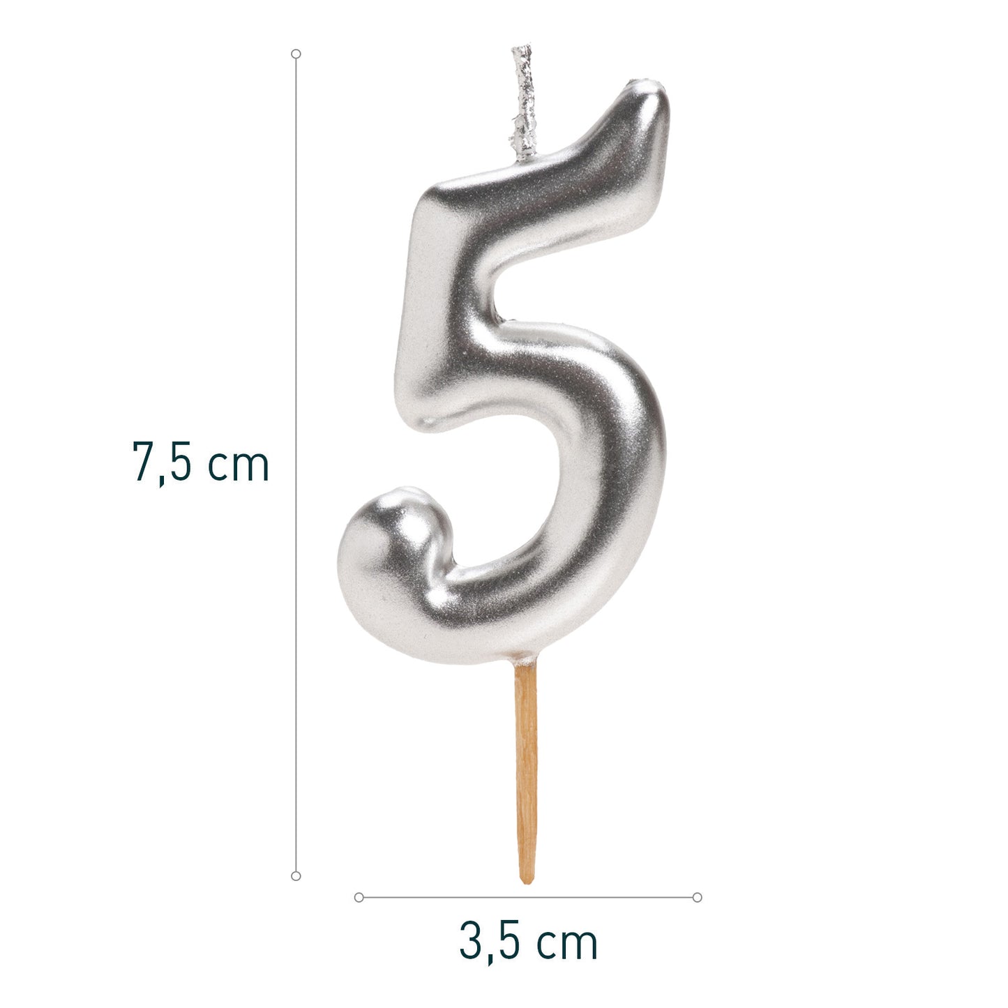 SILVER COMIC BIRTHDAY CANDLE | Nº5