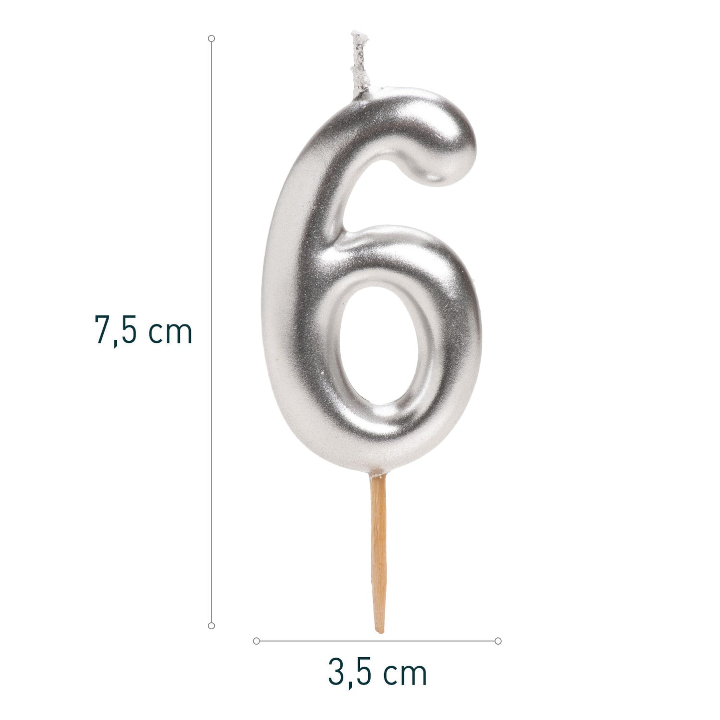SILVER COMIC BIRTHDAY CANDLE | Nº6