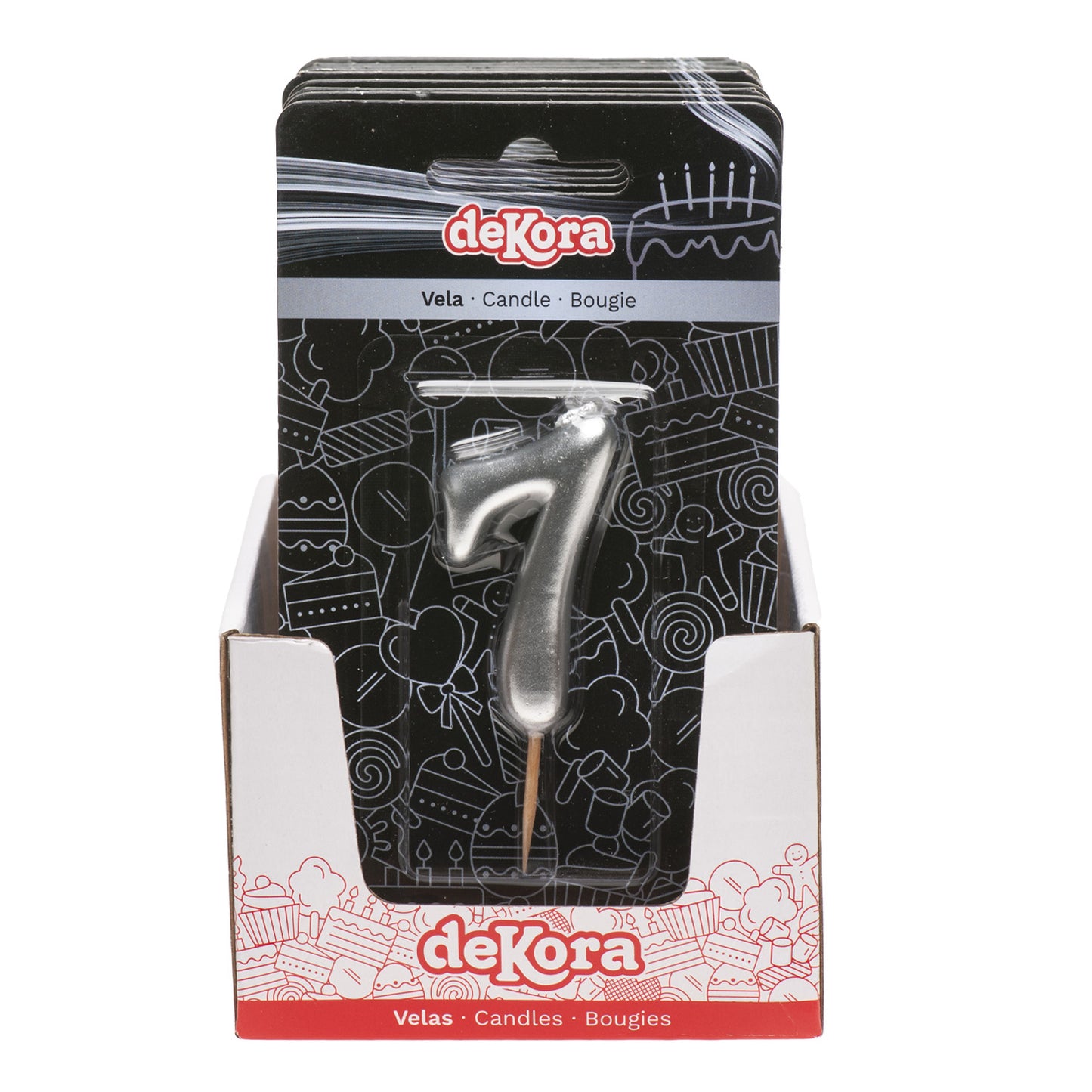 SILVER COMIC BIRTHDAY CANDLE | Nº7