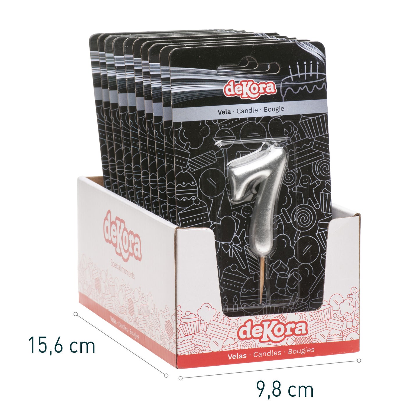 SILVER COMIC BIRTHDAY CANDLE | Nº7