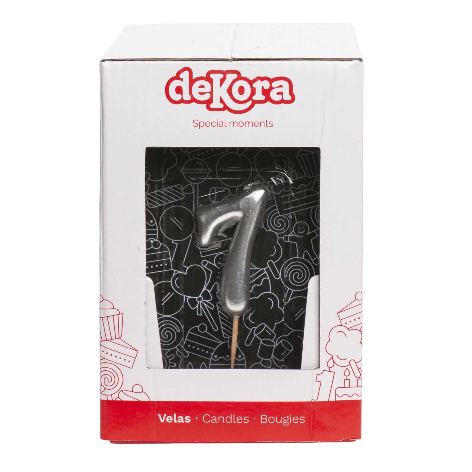 SILVER COMIC BIRTHDAY CANDLE | Nº7