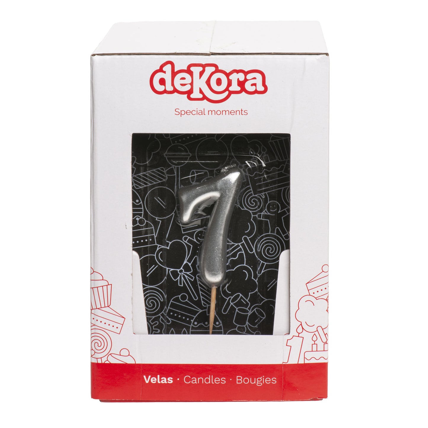 SILVER COMIC BIRTHDAY CANDLE | Nº7