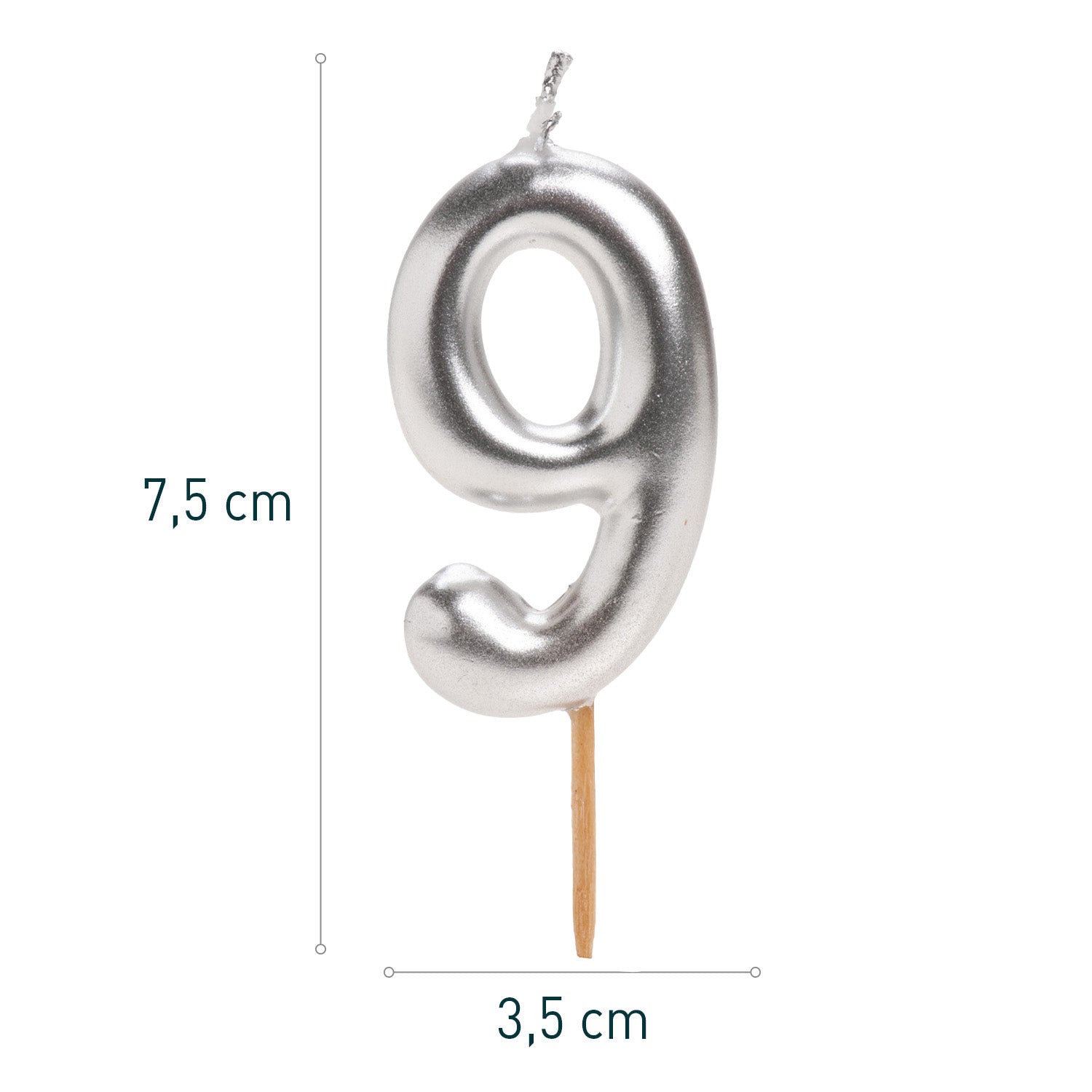 SILVER COMIC BIRTHDAY CANDLE | Nº9