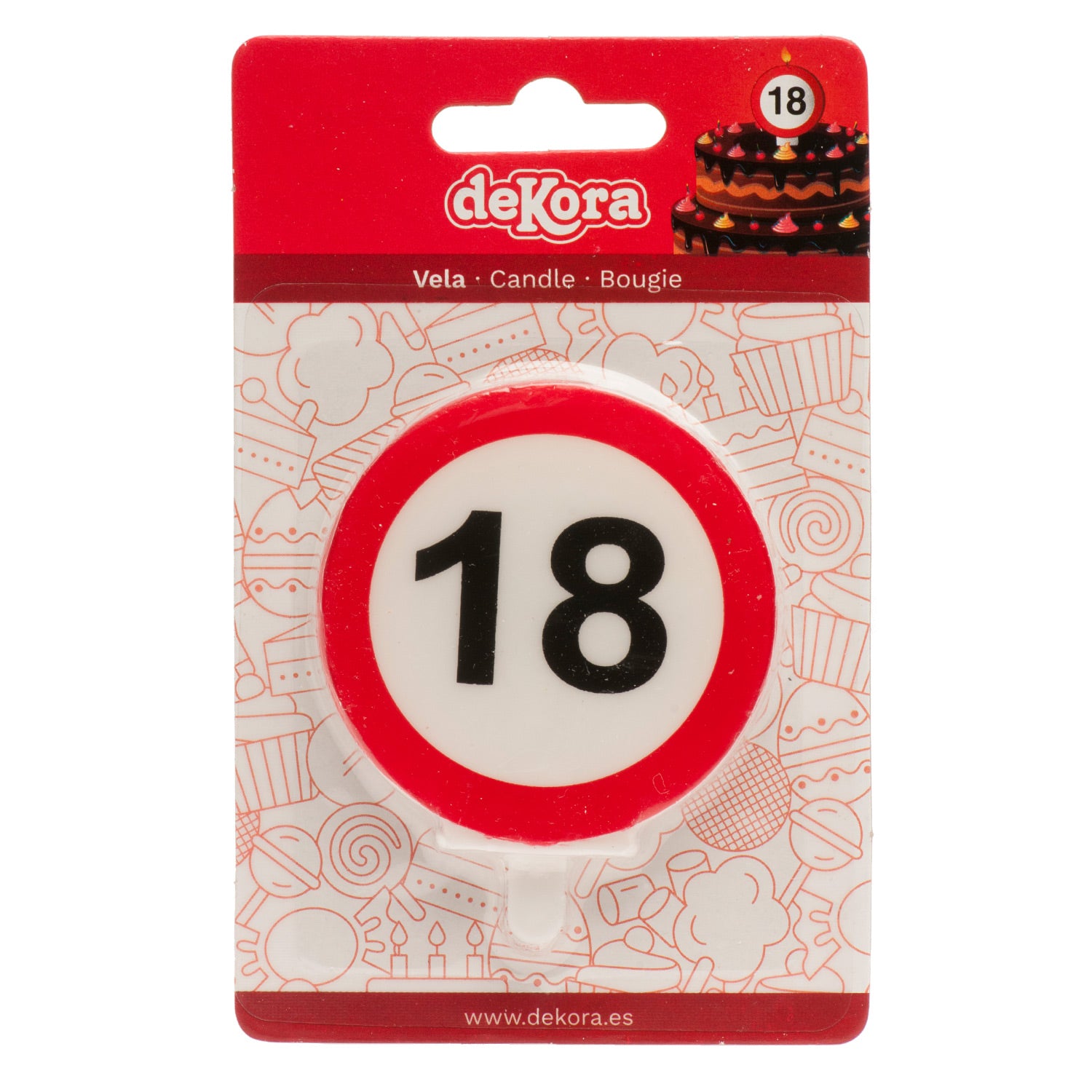 BOUGIES ANNIVERSAIRES 18 SIGNAL INTERDIT 6,3CM