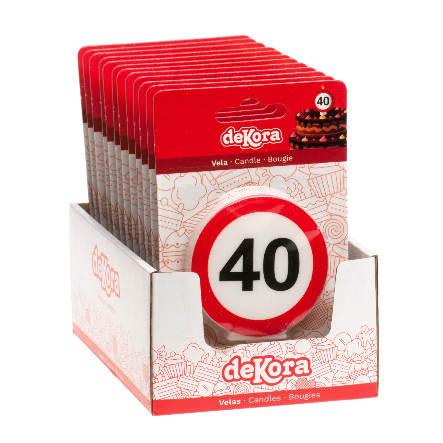 BOUGIE 40 ANNIVERSAIRE SIGNAL INTERDIT 6,3CM