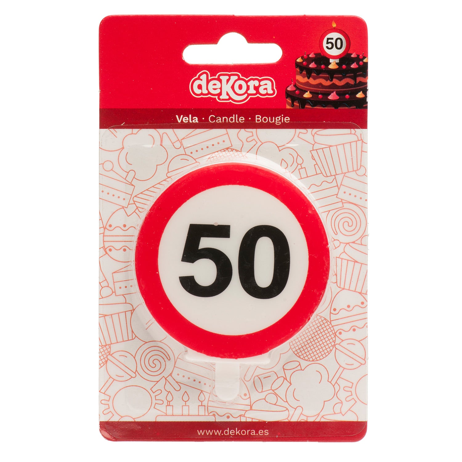 BOUGIE 50 ANNIVERSAIRE SIGNAL INTERDIT 6,3CM