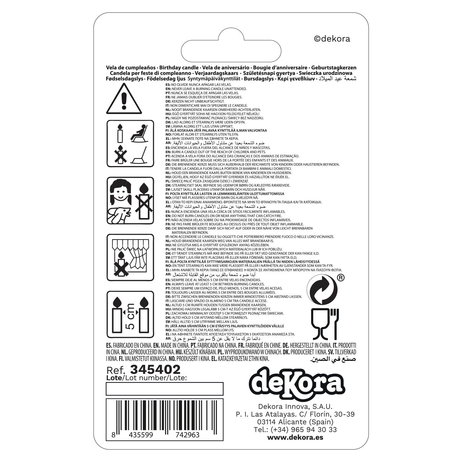 VELA 60 ANIVERSARIO SINAL PROIBIDO 6,3CM