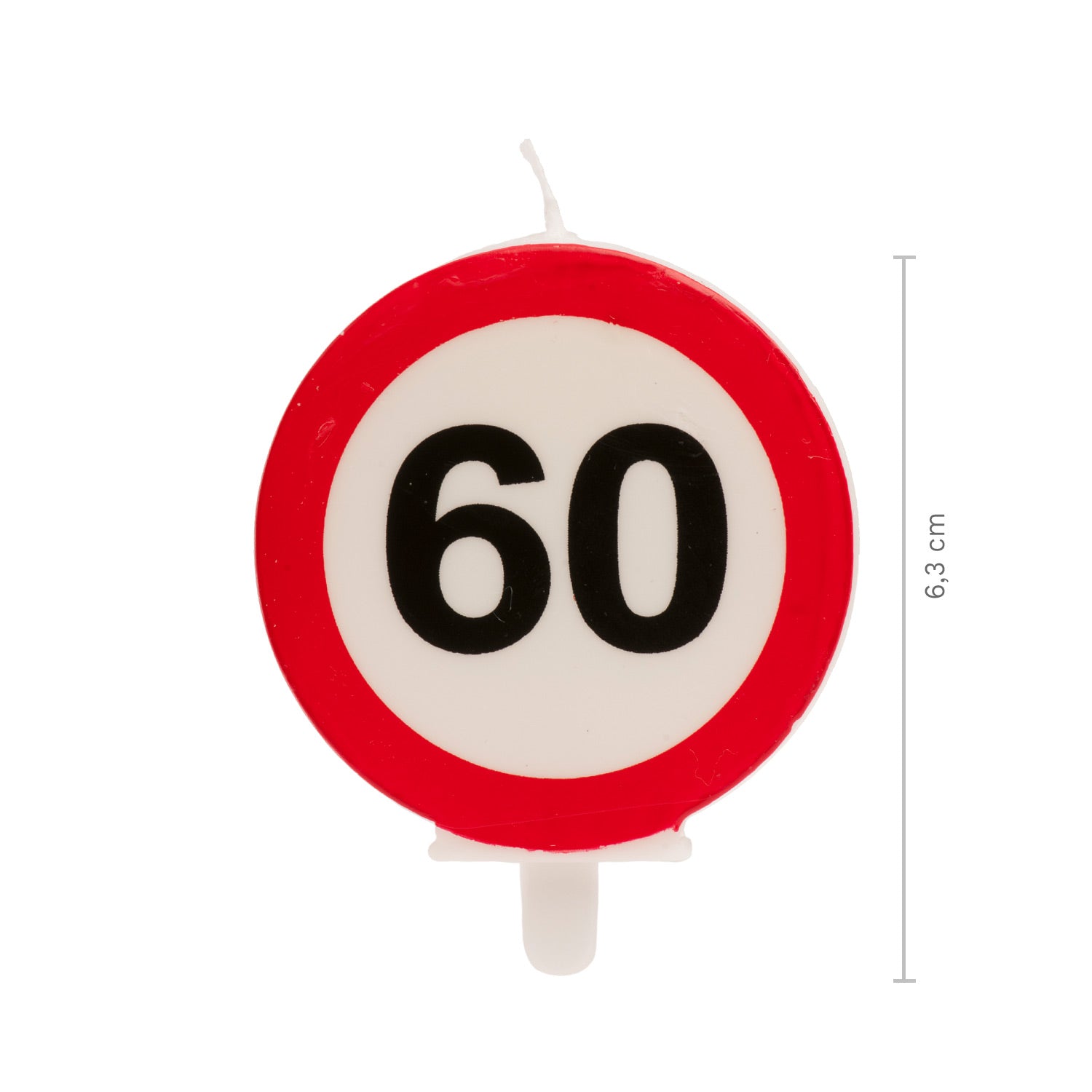 BOUGIE 60 ANNIVERSAIRE SIGNAL INTERDIT 6,3CM