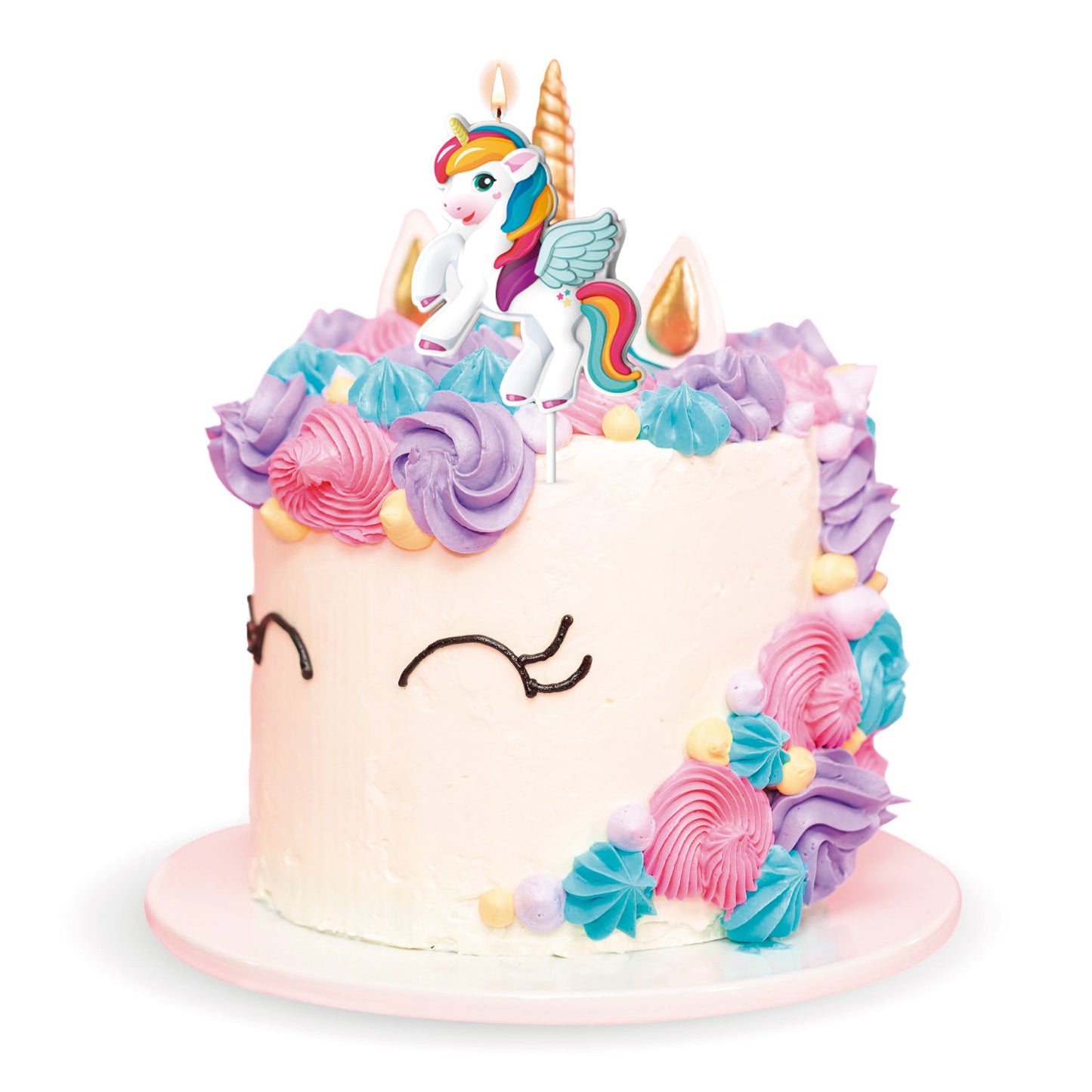 VELA CUMPLEAÑOS UNICORNIO 8X6.2CM