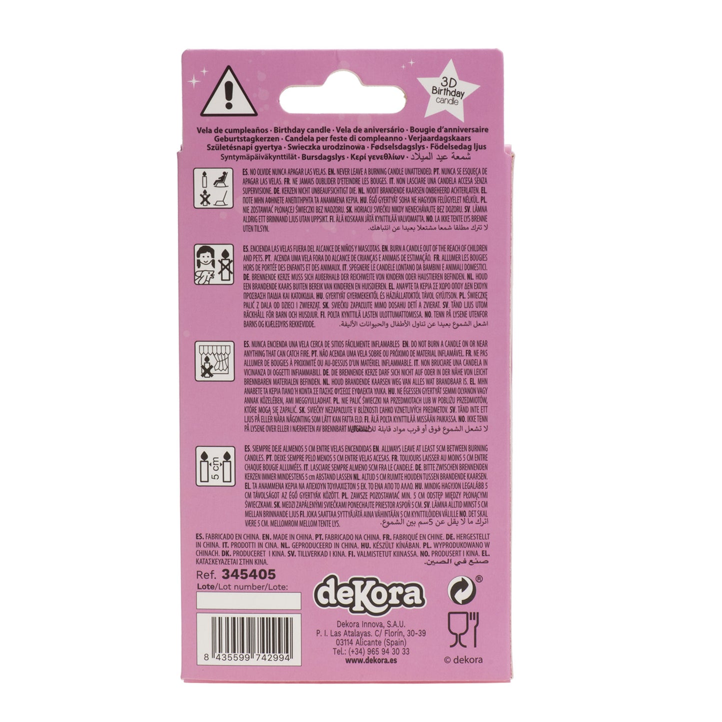 BOUGIE D'ANNIVERSAIRE LICORNE 8X6.2CM