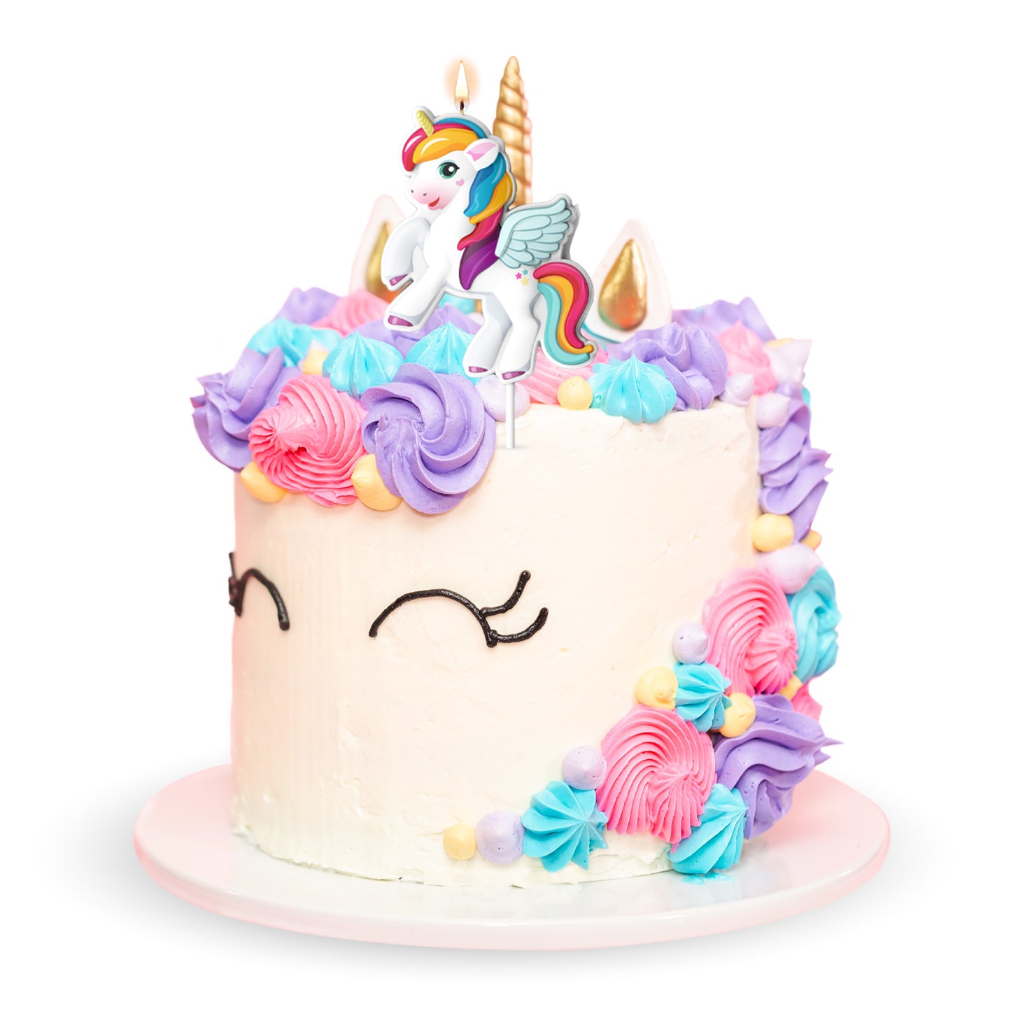 VELA CUMPLEAÑOS UNICORNIO 8X6.2CM