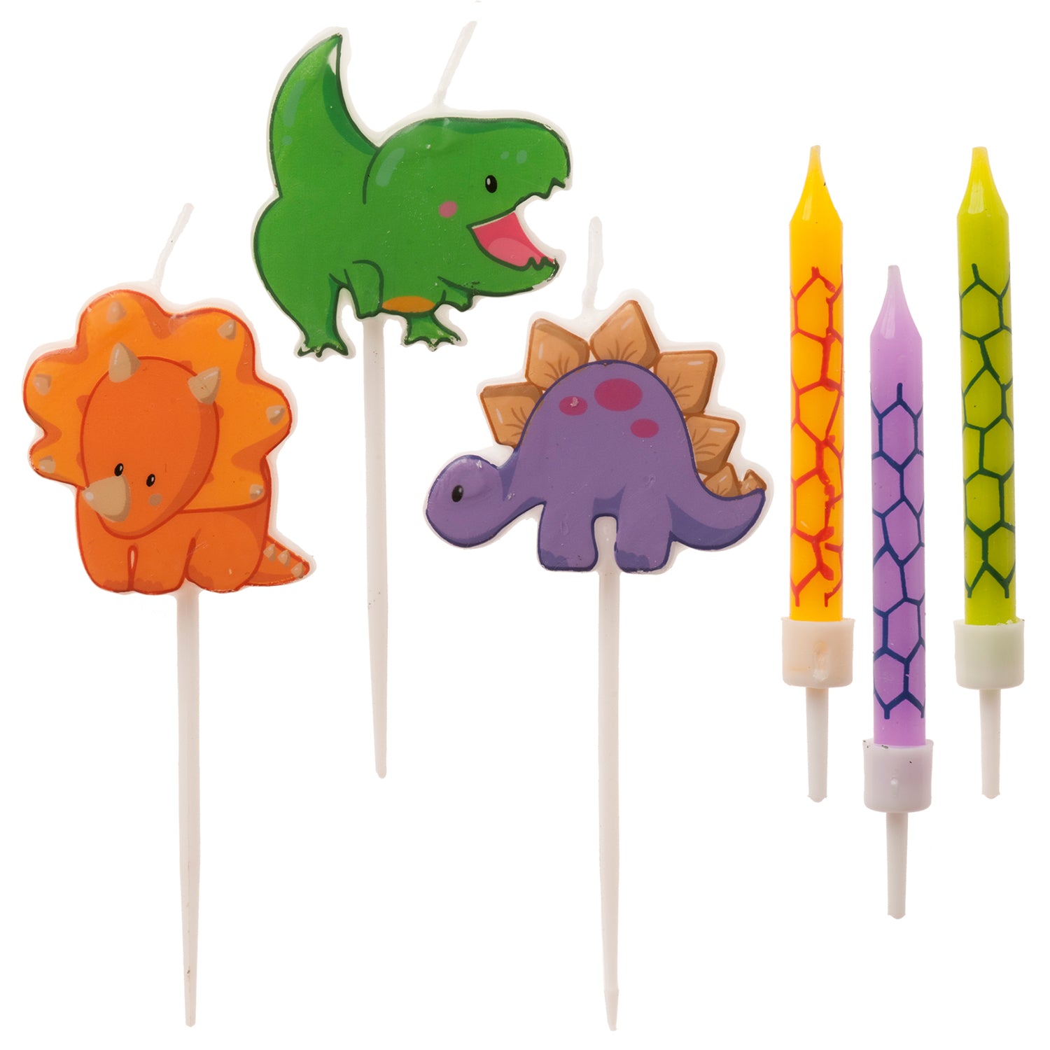 MIX VELAS CUMPLEAÑOS DINOSAURIOS 2D-PALILLO