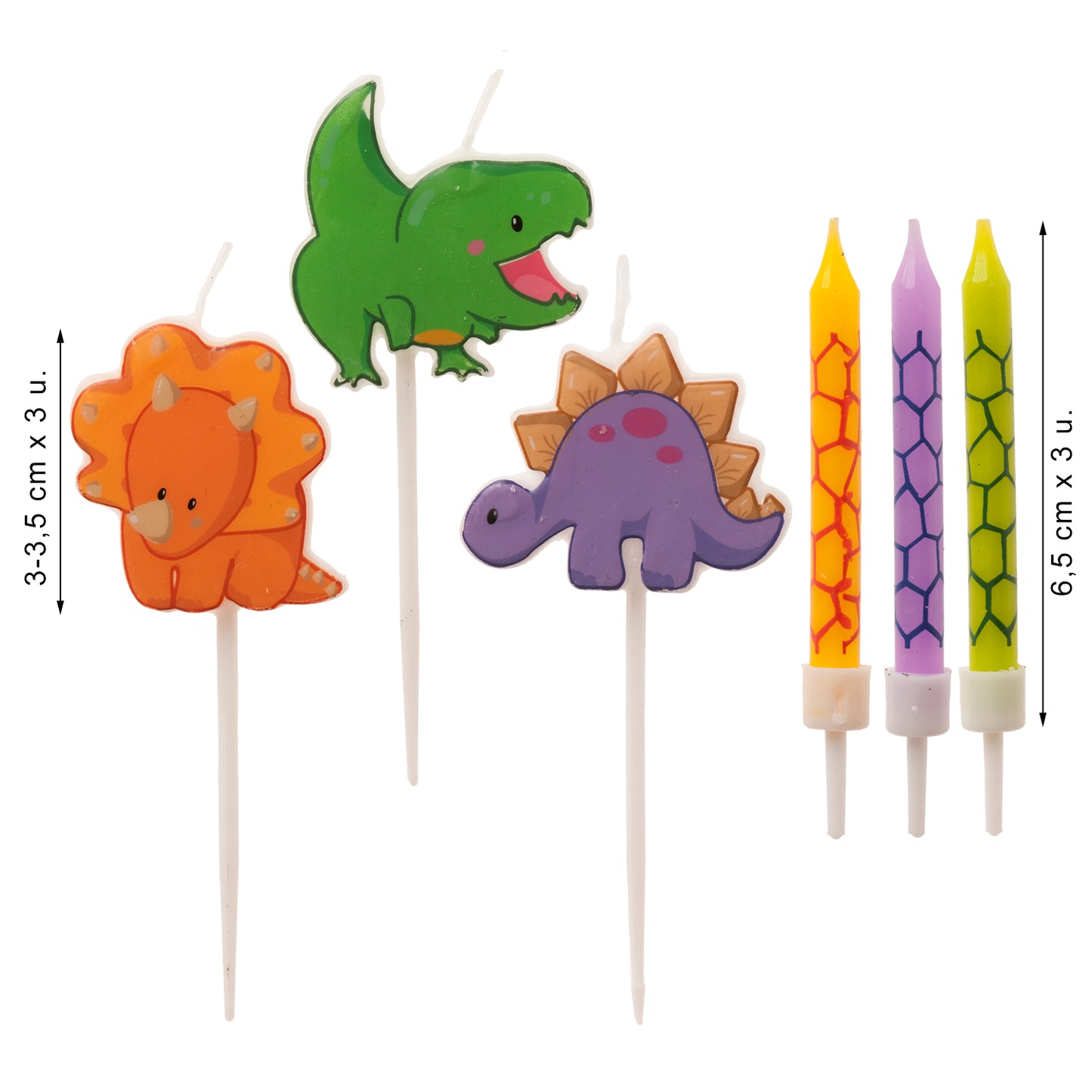 MIX DINOSAURS BIRTHDAY CANDLES