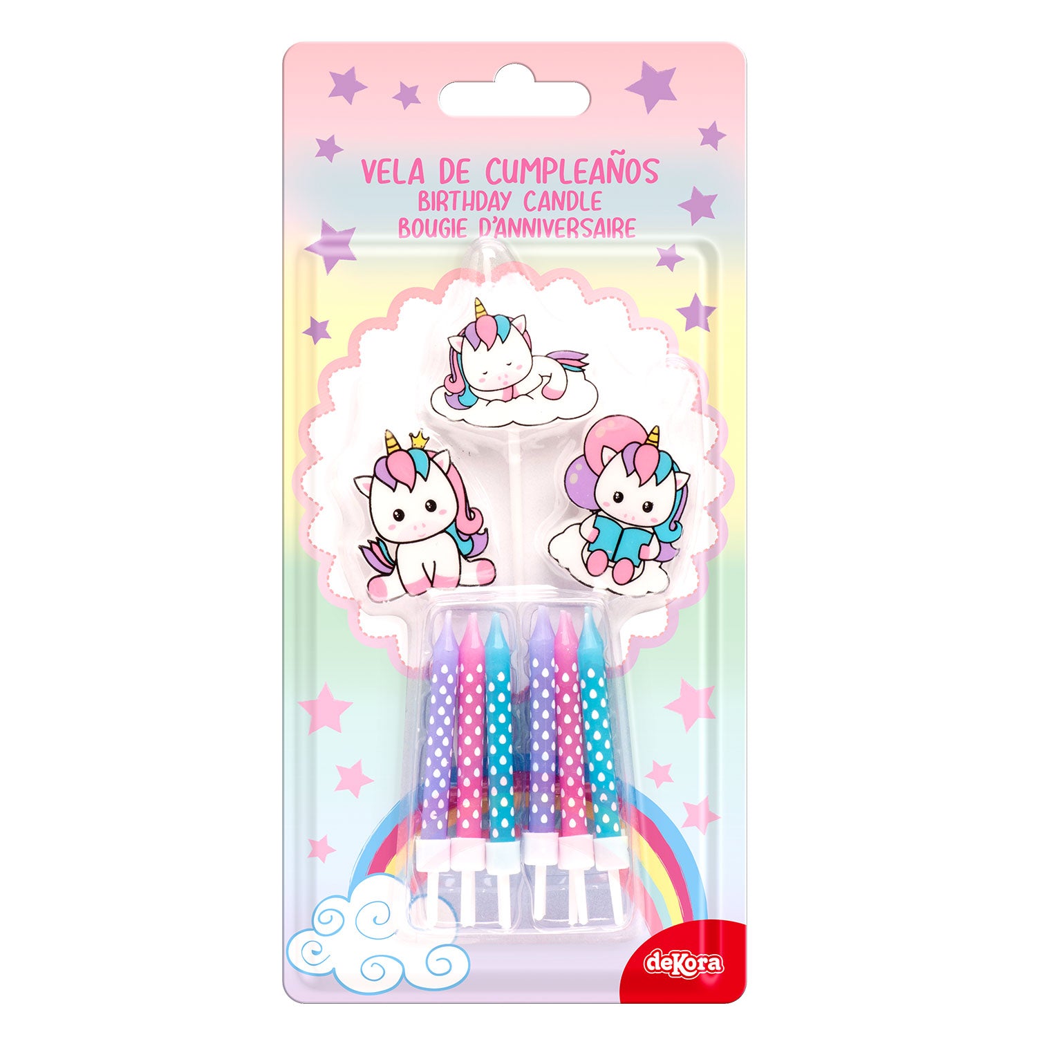 MIX BOUGIES D'ANNIVERSAIRE LICORNE