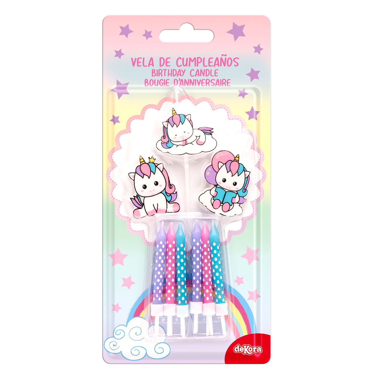 MIX BOUGIES D'ANNIVERSAIRE LICORNE