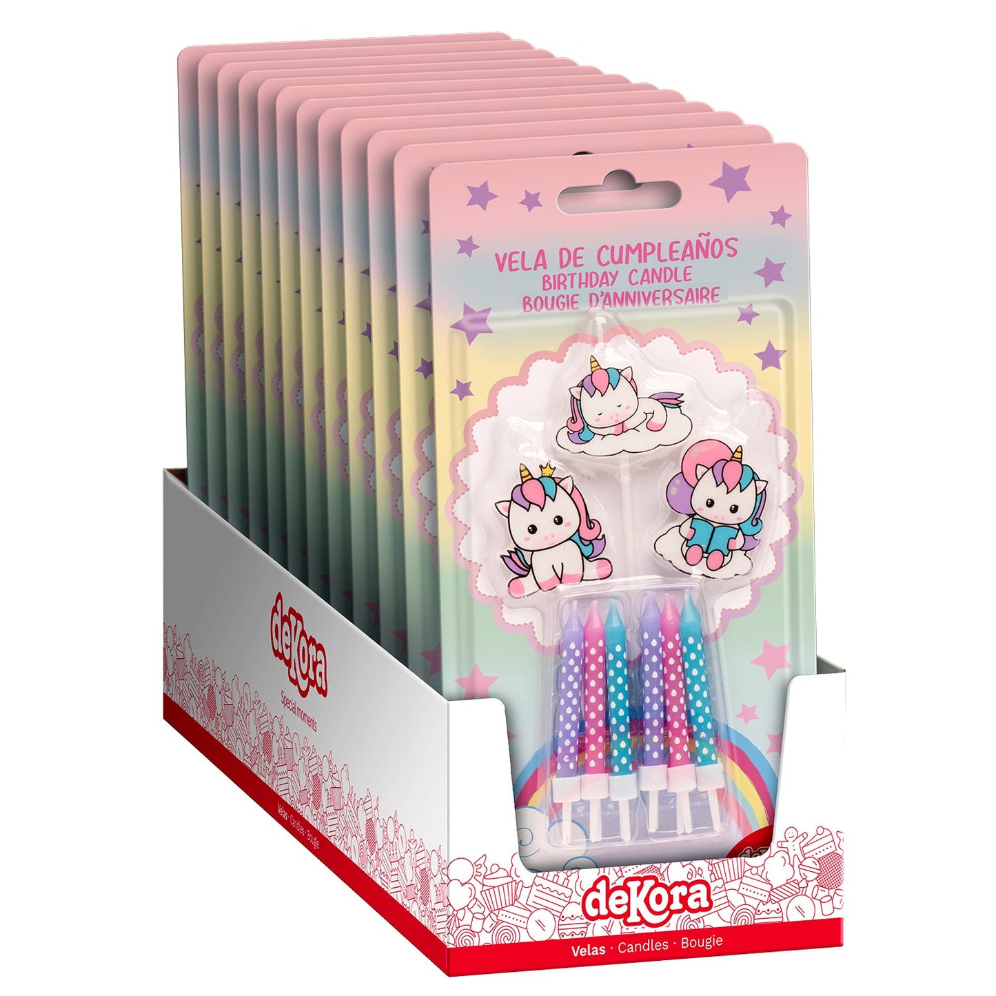 MIX BOUGIES D'ANNIVERSAIRE LICORNE