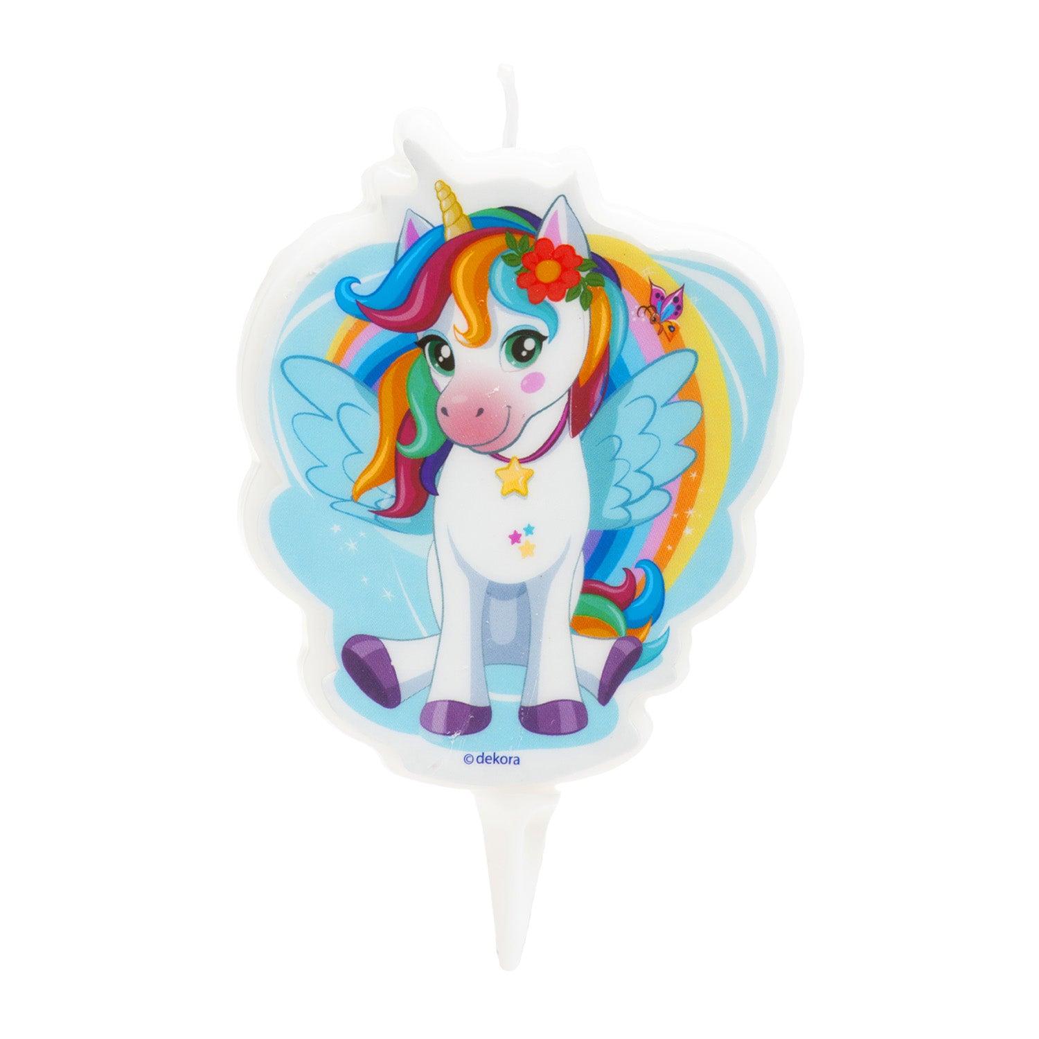 VELA DE CUMPLEAÑOS 2D UNICORNIO TESIA 7.5CM