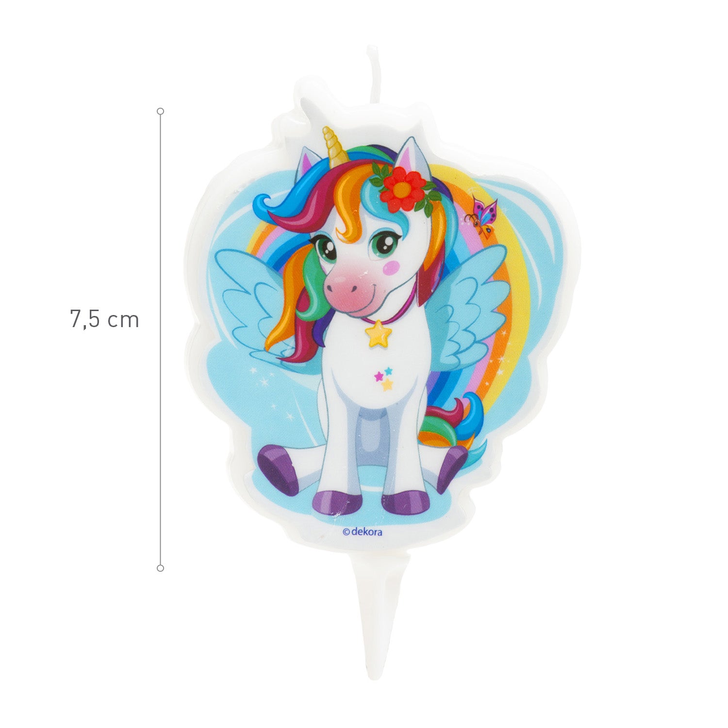 VELA ANIVERSARIO 2D UNICORN TESIA 7.5CM