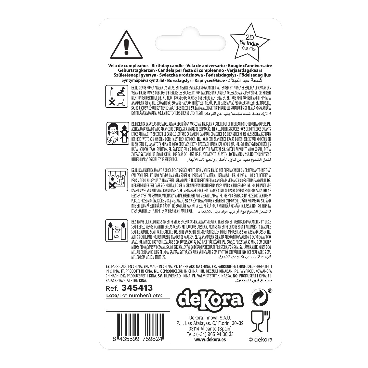 BOUGIE ANNIVERSAIRE 2D LICORNE TESIA 7.5CM