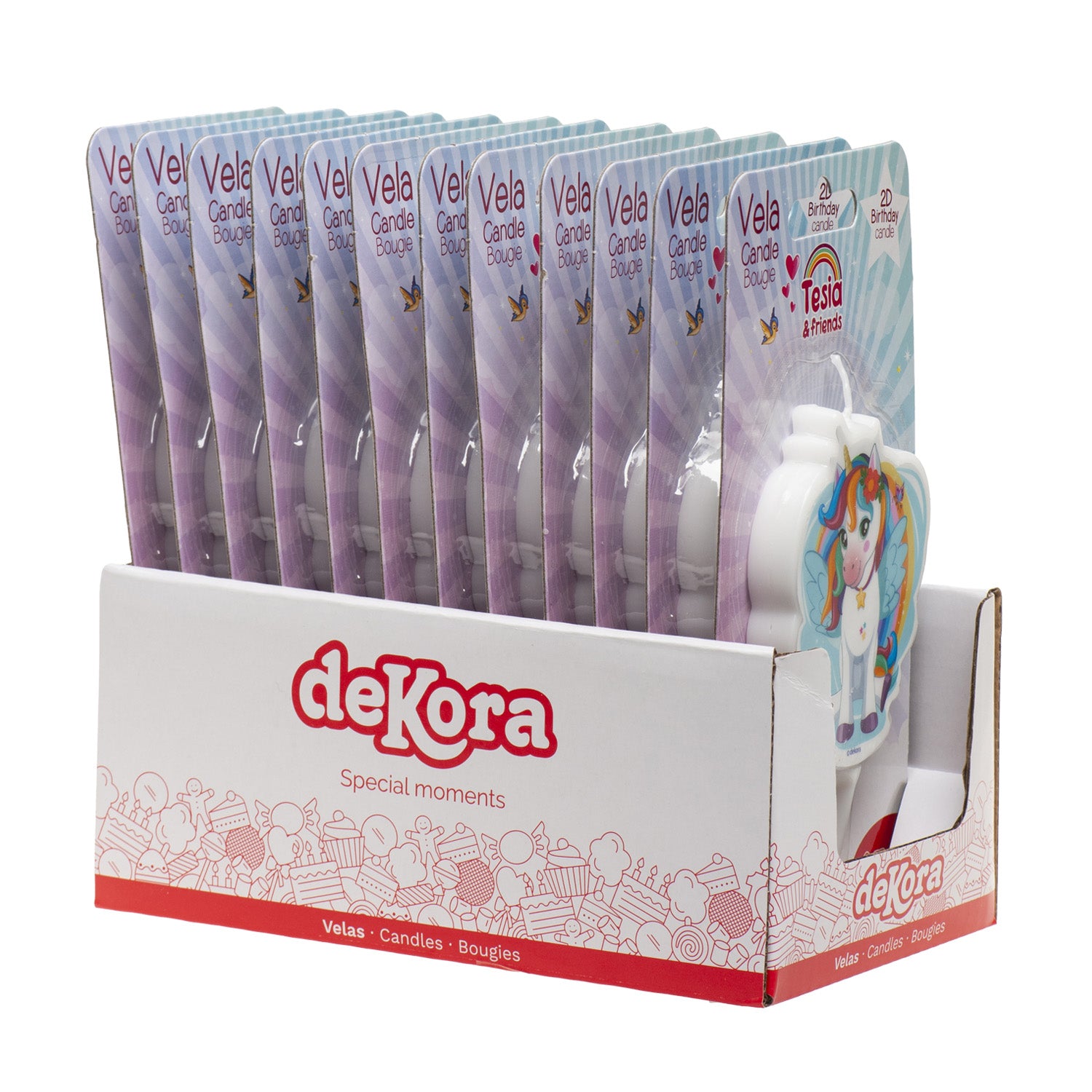 VELA ANIVERSARIO 2D UNICORN TESIA 7.5CM