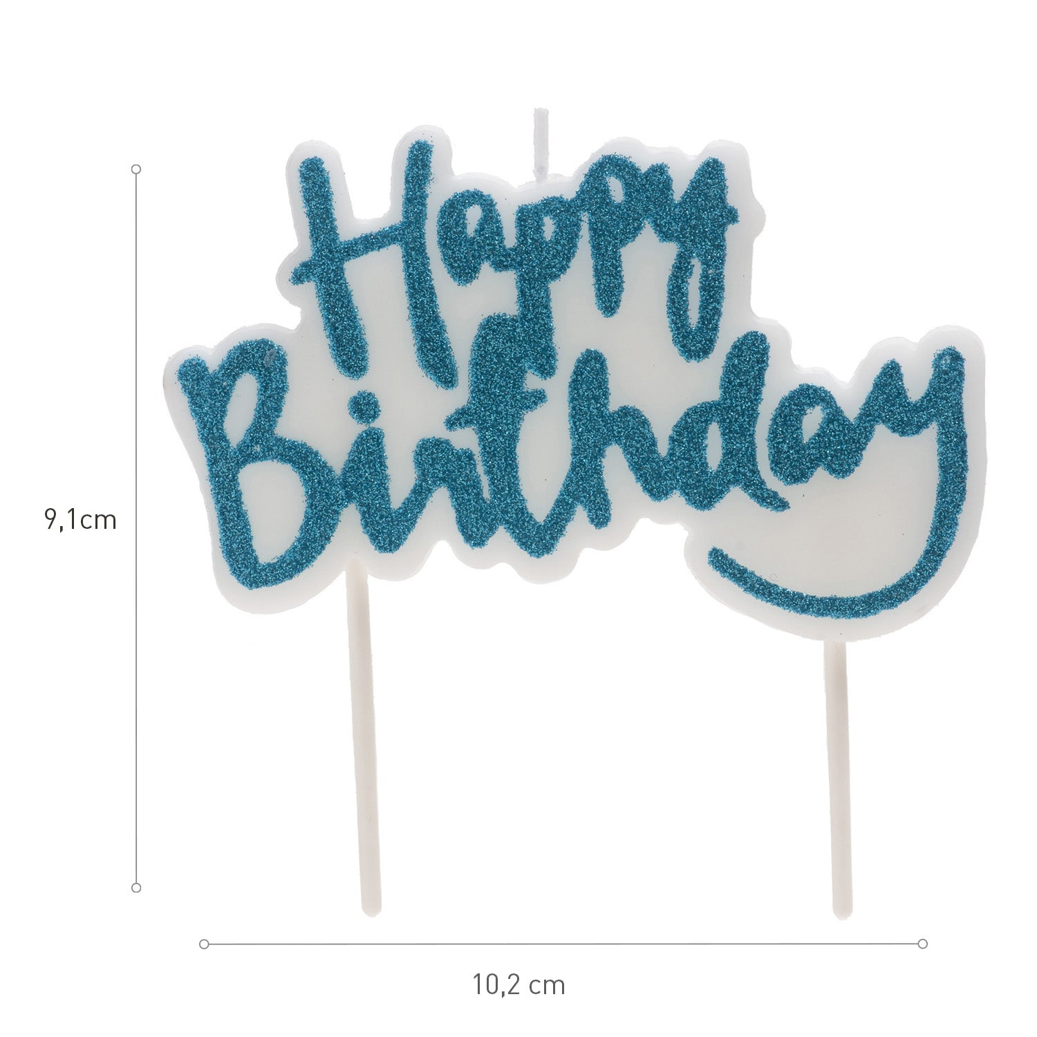 VELA CUMPLEAÑOS HAPPY BIRTHDAY AZUL 10X6,5CM