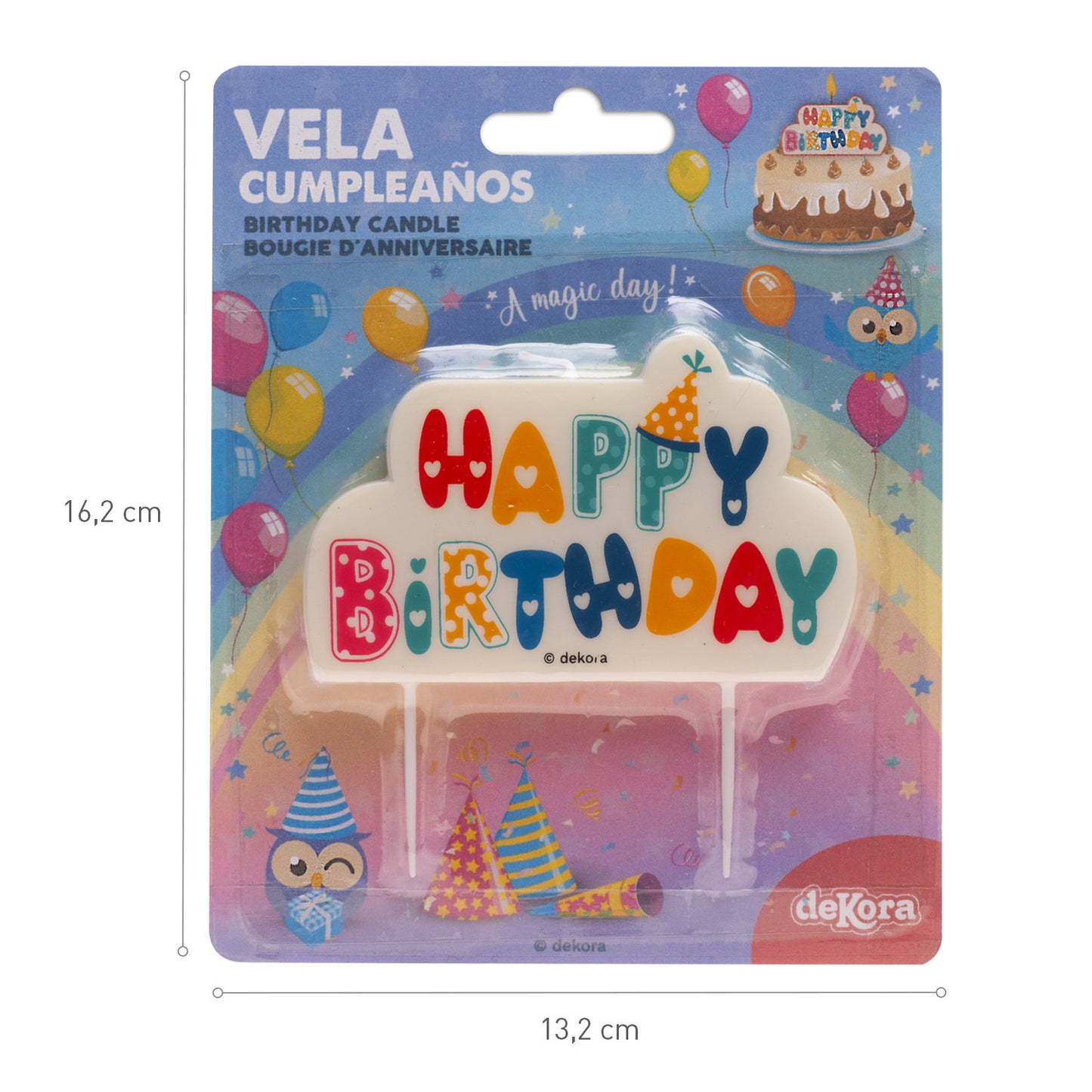 VELA CUMPLEAÑOS HAPPY BIRTHDAY 10X6CM