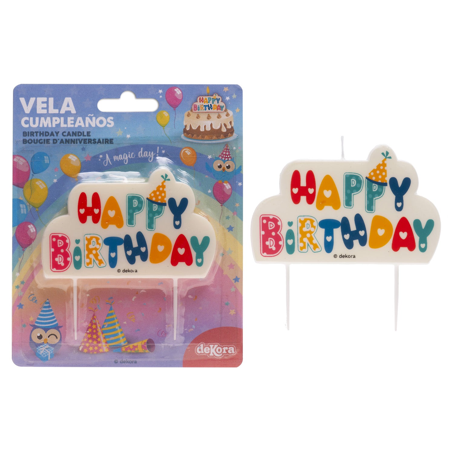 VELA DE ANIVERSÁRIO HAPPY BIRTHDAY 10X6CM